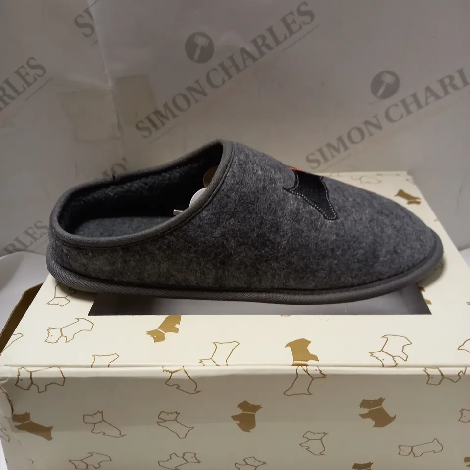 RADLEY LONDON COSY GREY SLIPPERS - SIZE 8