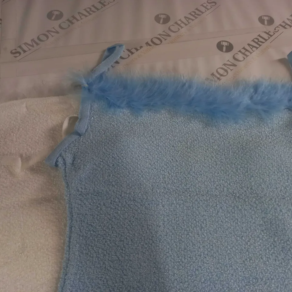 LOT OF 25 FAUX FUR TRIM TANK TOPS IN 3 COLOURS - SIZE UNSPECIFIED