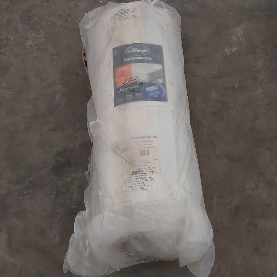 QUALITY BAGGED AND ROLLED SILENTNIGHT 135cm DOUBLE SIZE 3-ZONE MEMORY FOAM MATTRESS 