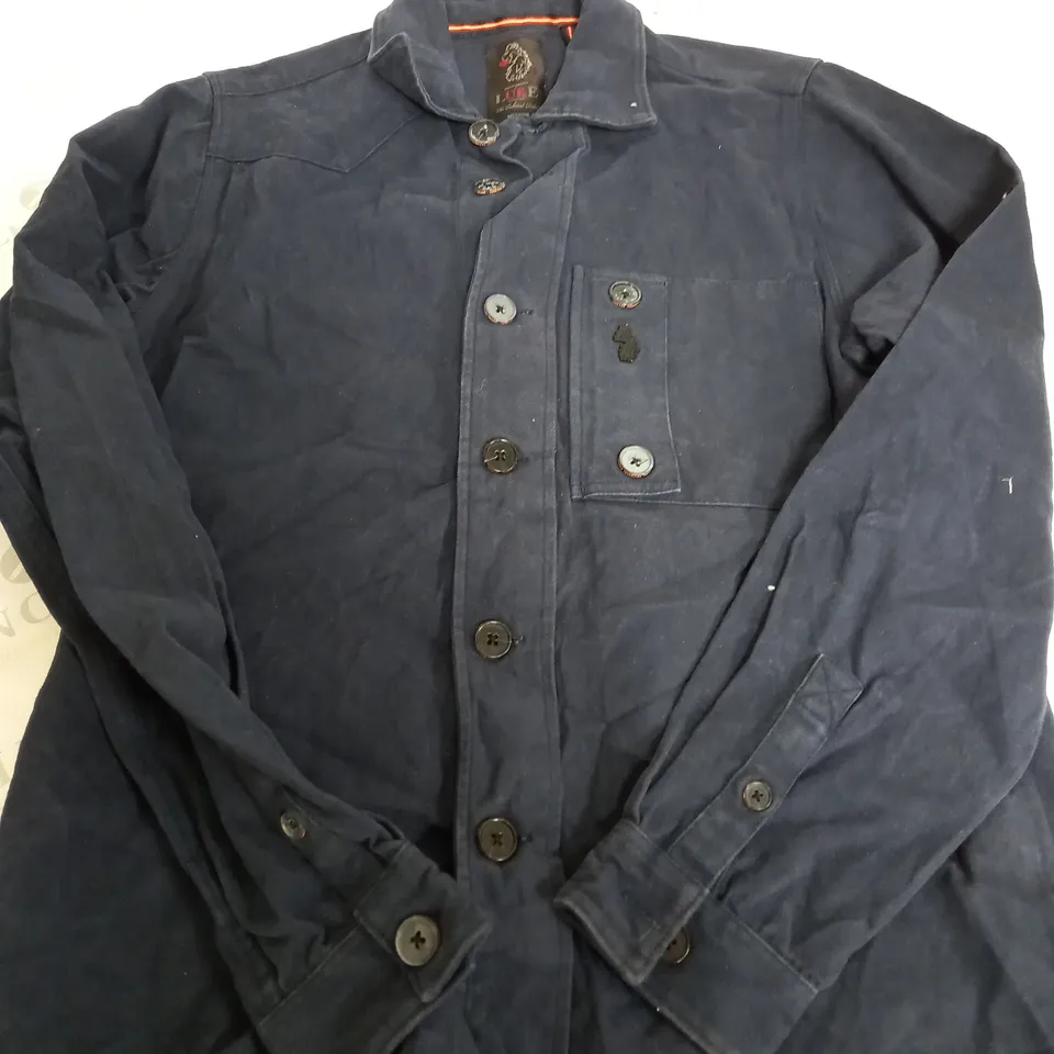 LUKE HEAVY WEIGHTED OVER SHIRT IN NAVY - MEDIUM