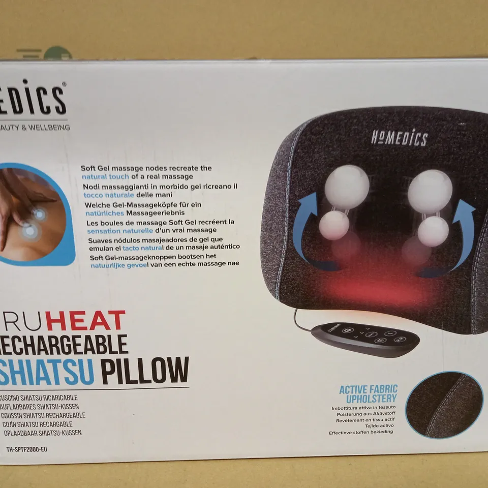 BOXED HOMEDICS TRUHEAT RECHARGEABLE SHIATSU PILLOW