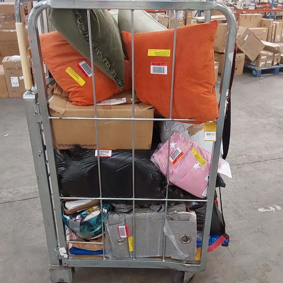 CAGE OF ASSORTED HOMEWARE PRODUCTS AND FURNITURE PARTS (CAGE NOT INCLUDED)