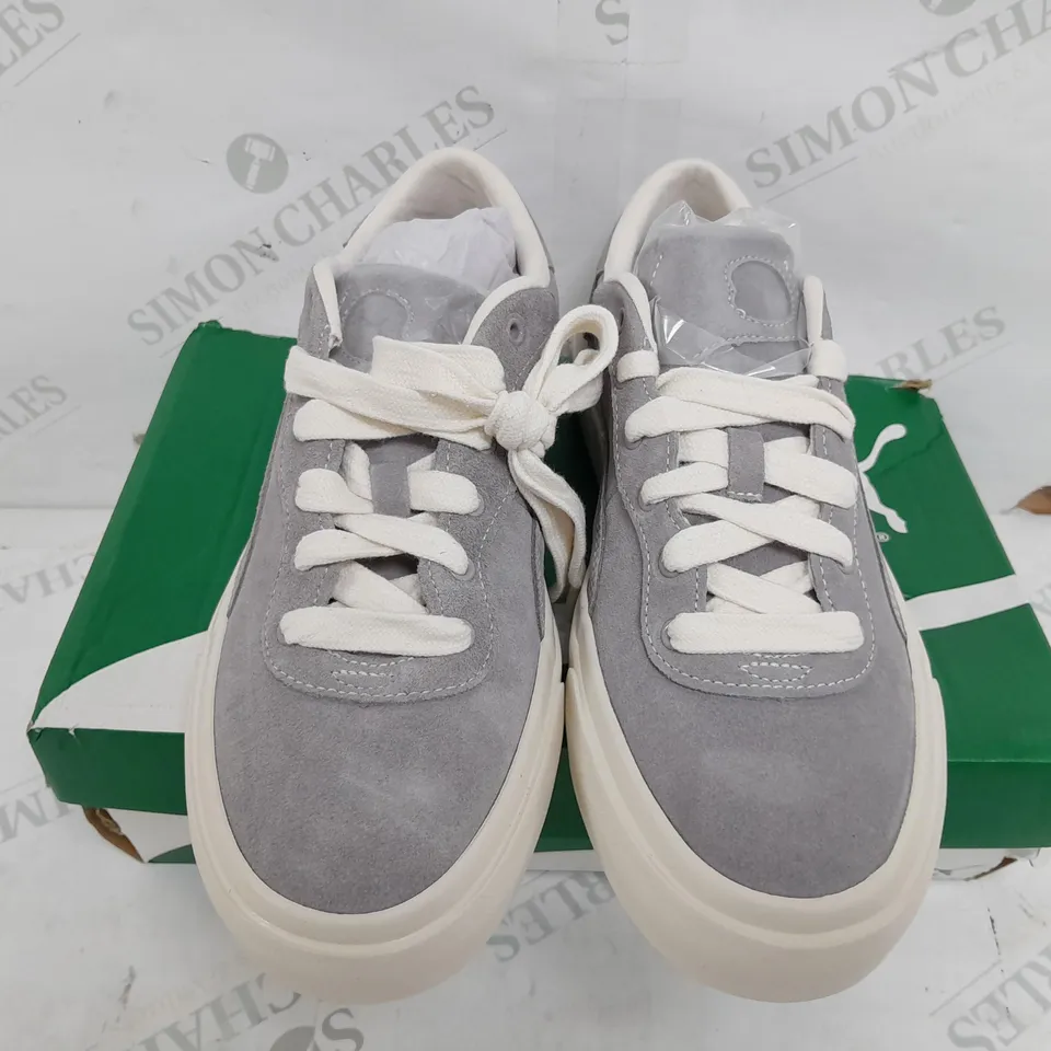 BOXED PAIR OF PUMA CAPRI TRAINERS IN GREY - UK 8