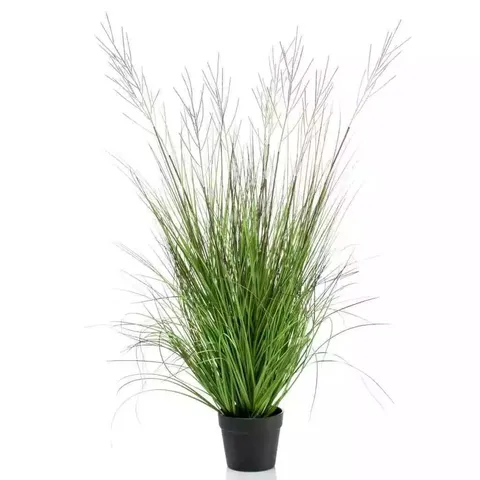 BOXED EMERALD ARTIFICIAL CATKINS GRASS PLANT GREEN IN POT 110CM H