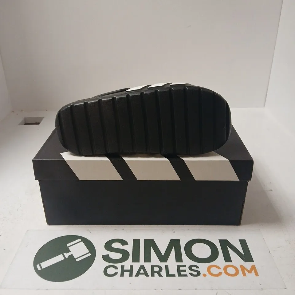 BOXED PAIR OF ADIDAS ADILETTE CLOG 2.0 IN BLACK - UK 7
