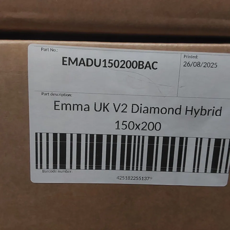 BRAND NEW BOXED EMMA UK V2 DIAMOND HYBRID 150 x 200CM KING SIZE MATTRESS 