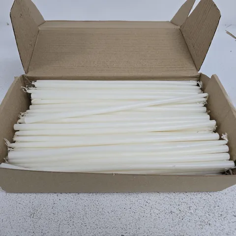 APPROXIMATELY 200 WHITE CANDLES BOXED