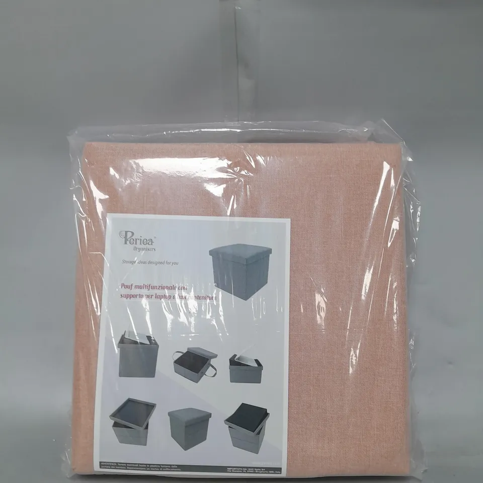 BOXED OTTOMAN STAND IN PINK 