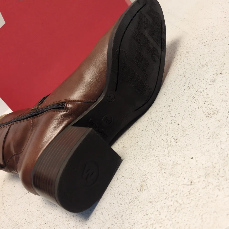 UK 4 WONDERS BROWN LEATHER ANKLE BOOTS WITH SIDE ZIP & BUCKLE – WOMEN'S SHOES
