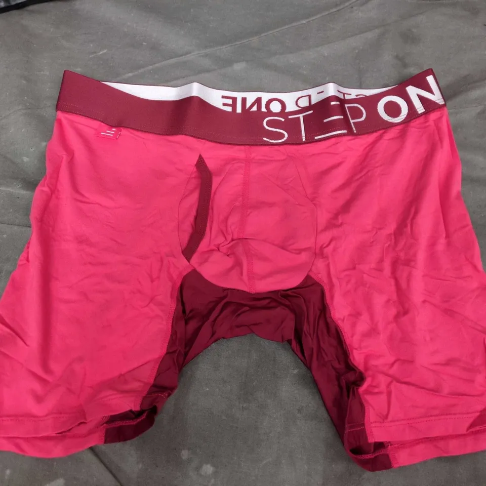 PAIR OF 2 BAGGED STEP ONE FLY BOXER BRIEFS IN RED - LARGE
