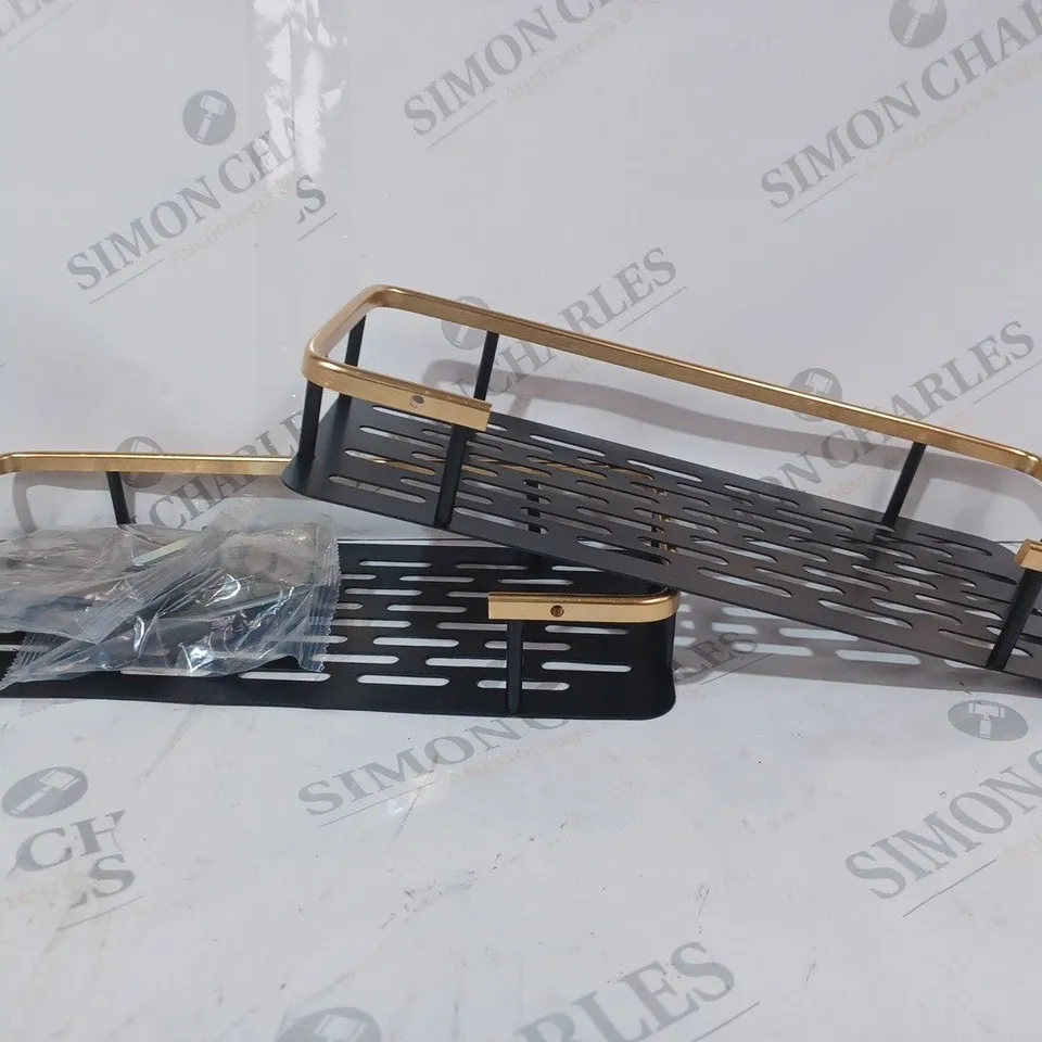 BOXED UNBRANDED SHOWER CADDY IN BLACK/METALLIC GOLD