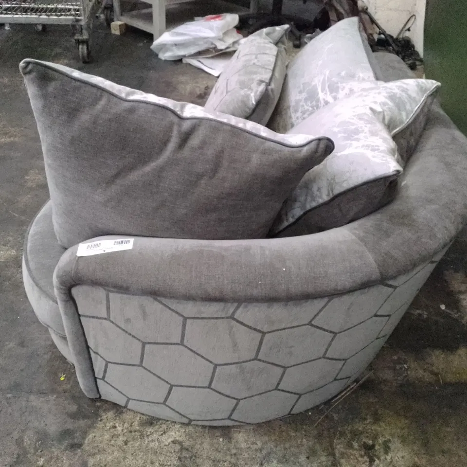  CURVED SOFA SECTION - GREY FABRIC 