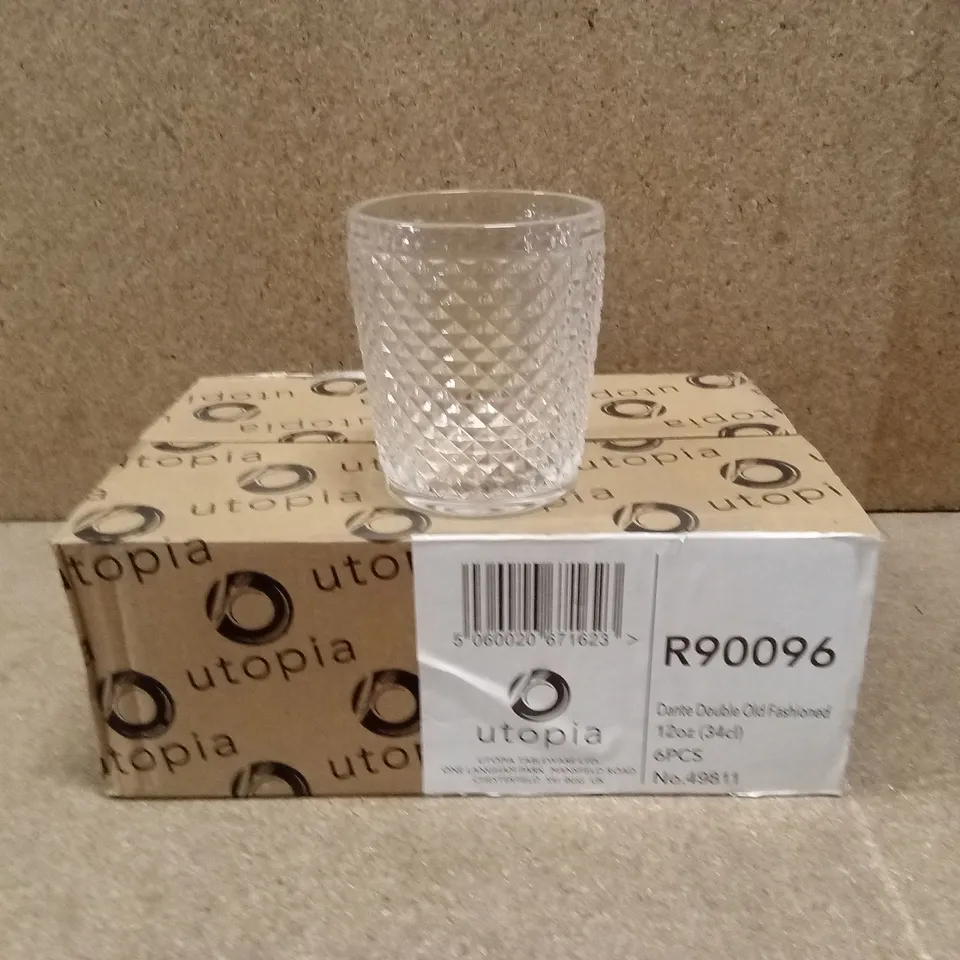 BOX OF APPROXIMATELY 6 x DANTE DOUBLE OLD FASHIONED DRINKING GLASSES, 34cl