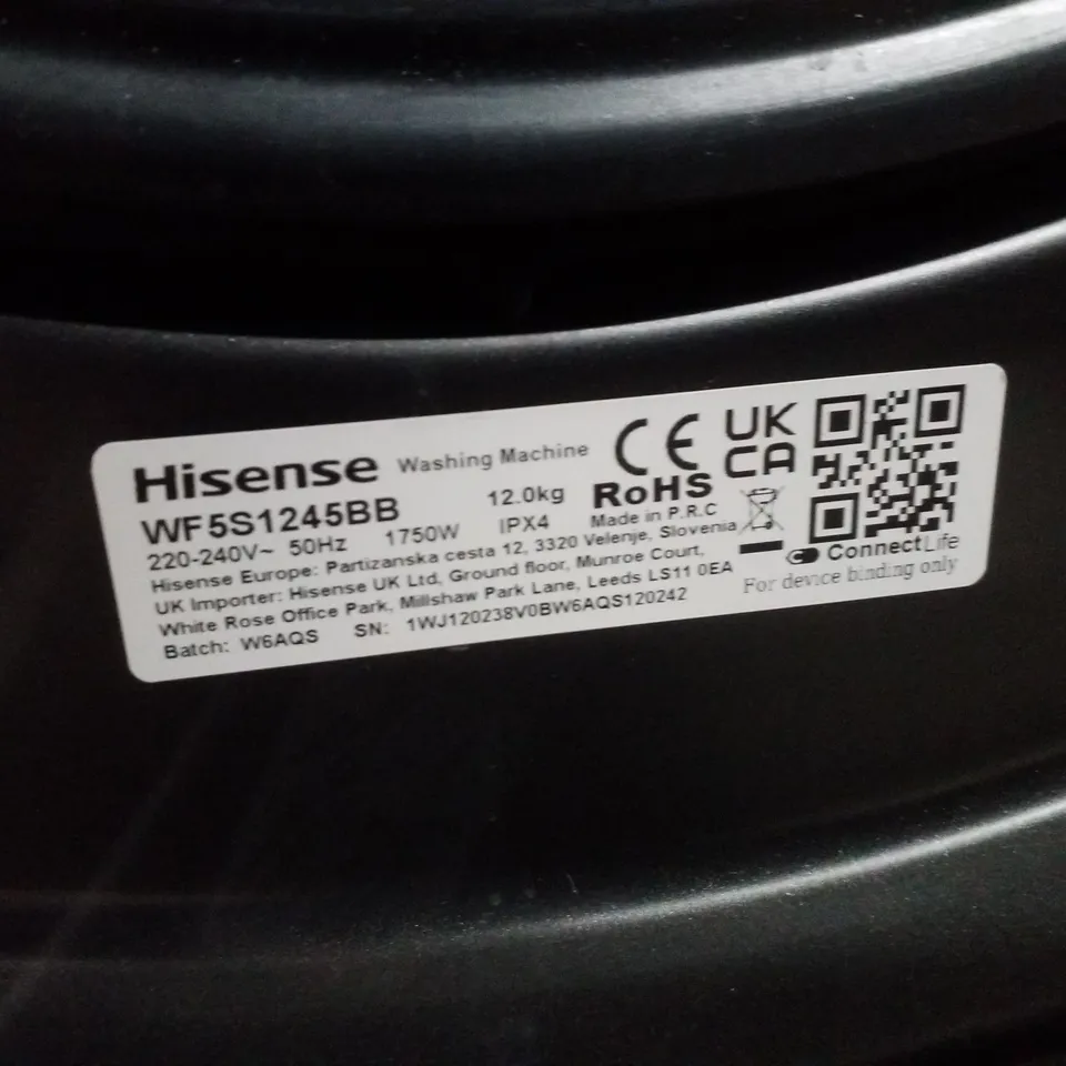 HISENSE 12KG CONNECTLIFE BLACK WASHING MACHINE