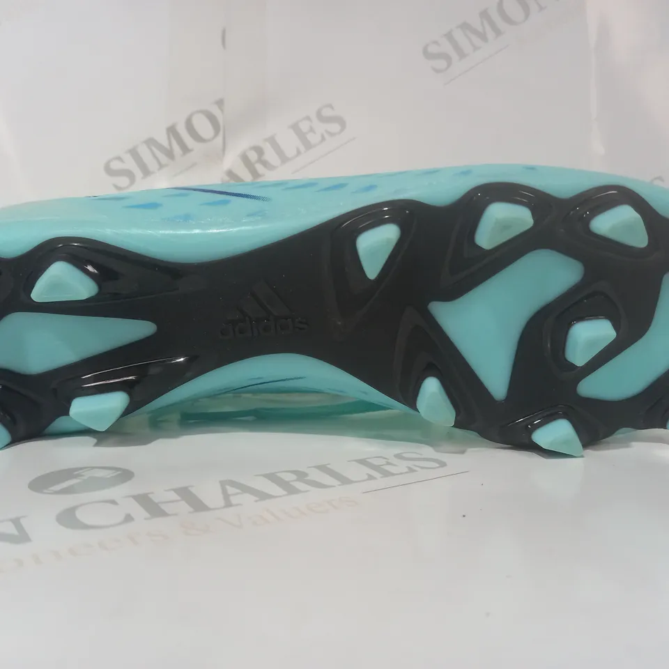 BOXED PAIR OF ADIDAS X SPEEDPORTAL 4 FOOTBALL BOOTS IN AQUA/BLUE/GREEN UK SIZE 9