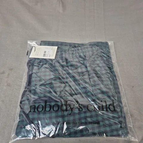 BAGGED NOBODYS CHILD CHECKED PJ TROUSERS SIZE M