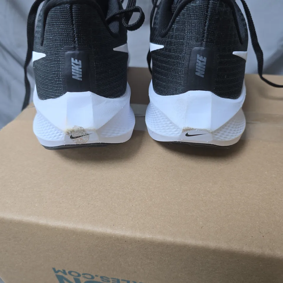 NIKE AIR ZOOM RUNNING SHOES – BLACK WITH WHITE SWOOSH UK 6