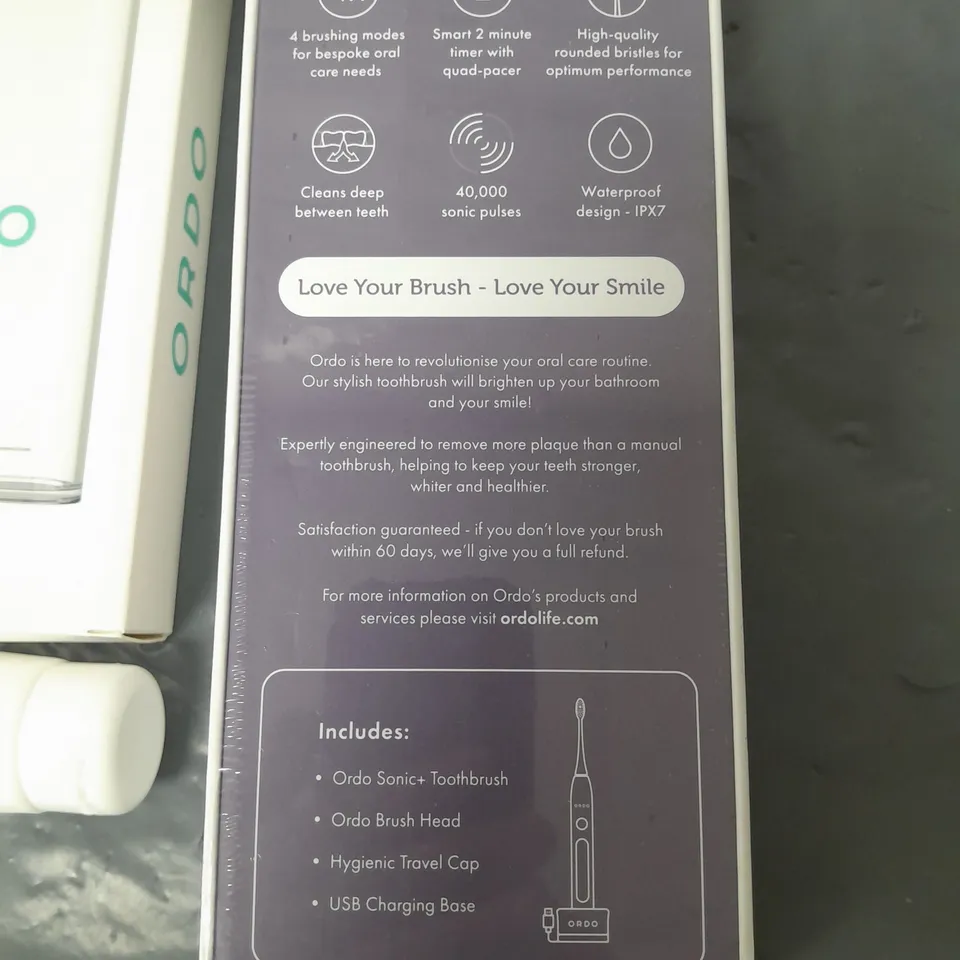 SEALED ORDO ELECTRIC TOOTHBRUSH WITH ACCESSORIES