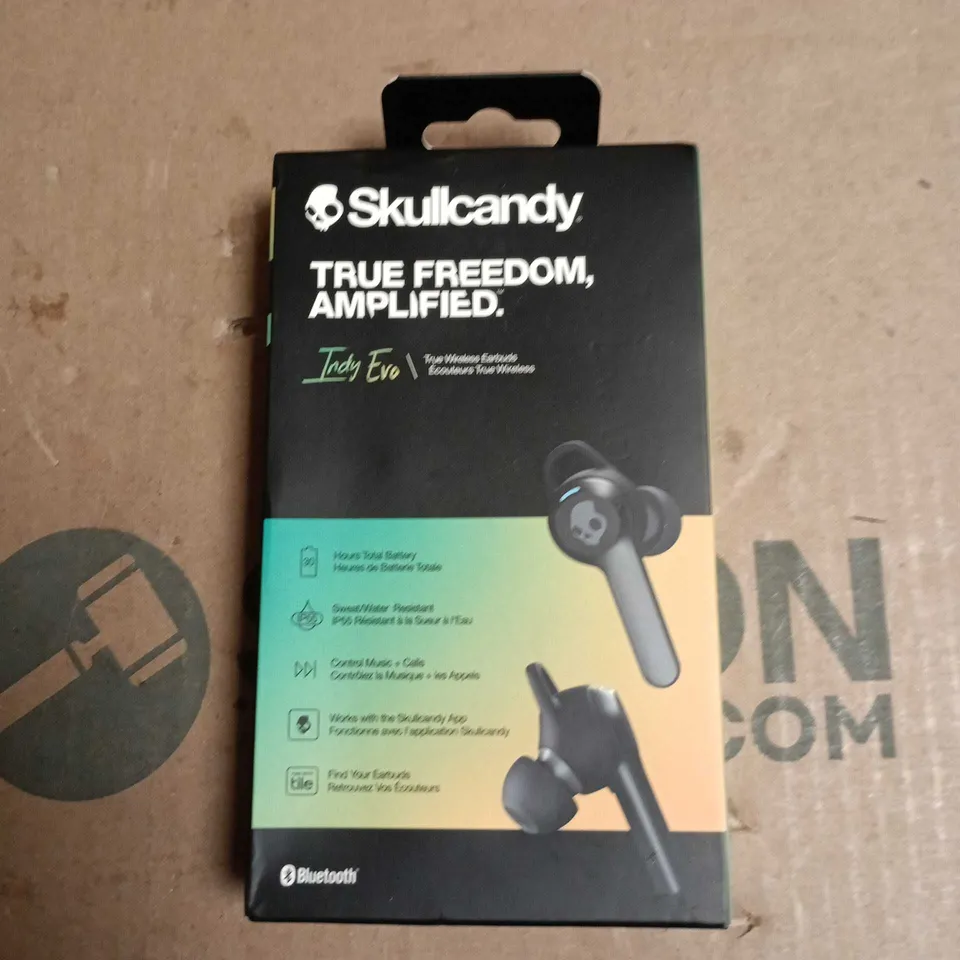 SKULLCANDY INDY EVO TRUE WIRELESS EARBUDS WITH CASE – BLACK - BOXED 