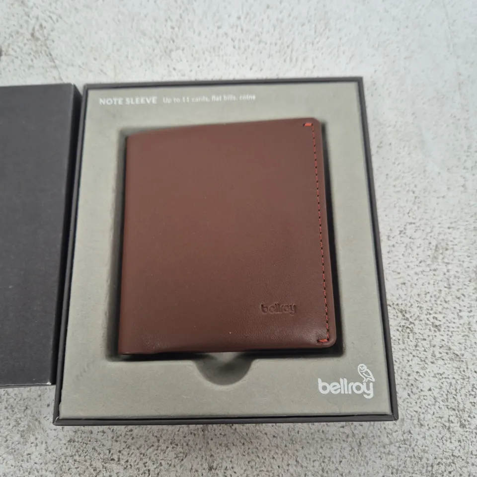 BELLROY NOTE SLEEVE WALLET – BROWN LEATHER, BOXED