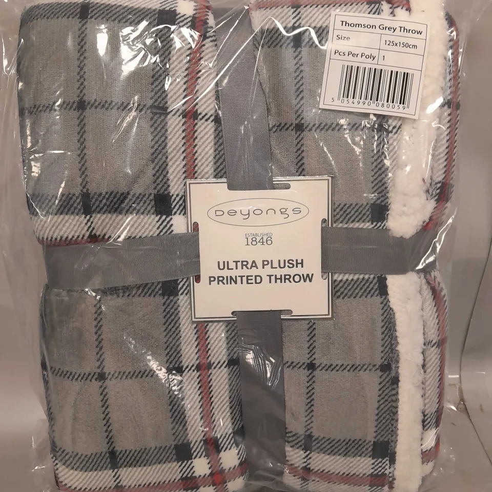 DEYONGS THOMPSON GREY SHERPA SOFT THROW
