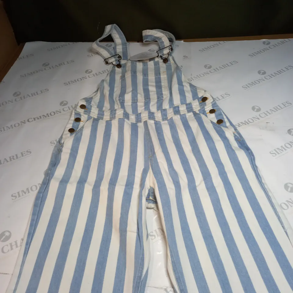 DOTTY DUNGAREES STRIPED DENIM SIZE M