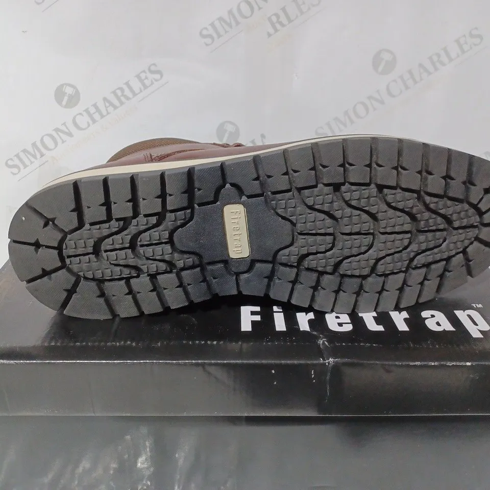 BOXED PAIR OF FIRETRAP AUBIN SHOES IN CAMEL COLOUR UK SIZE 10