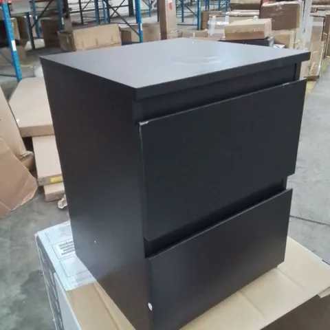 BOXED BEDSIDE DRAWERS -BLACK-