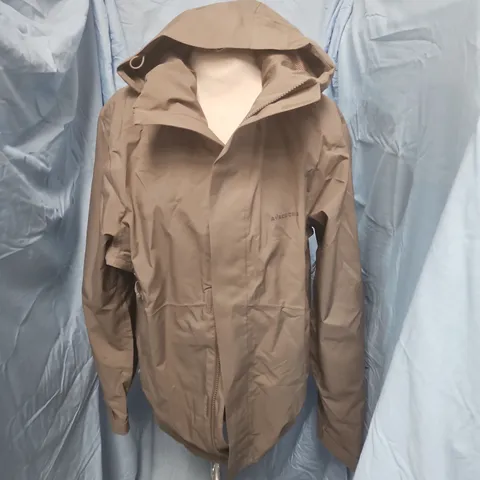AYACUCHO ZIP THROUGH HOODED JACKET IN LIGHT BROWN - S