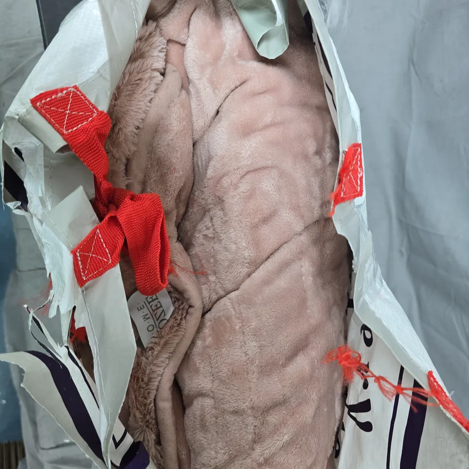 COZEE HOME FAMILY SIZED FAUX FUR & VELVETSOFT HEATED THROW IN PINK