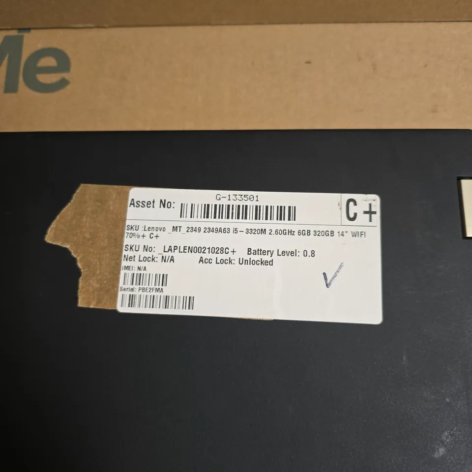 LENOVO THINKPAD LAPTOP 14" – I5-3320M, 6GB RAM, 320GB HDD, BLACK