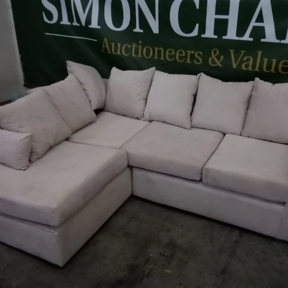 DESIGNER BEIGE FABRIC CORNER SOFA