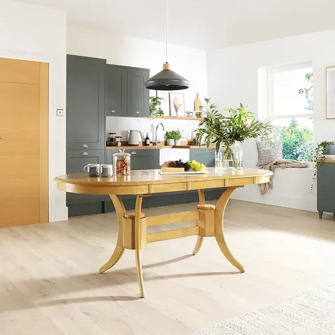 BOXED TOWNHOUSE OVAL OAK 150-180cm EXTENDING DINING TABLE (2 BOXES)
