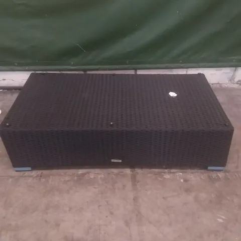 RATTAN EFFECT GARDEN COFFEE TABLE BLACK