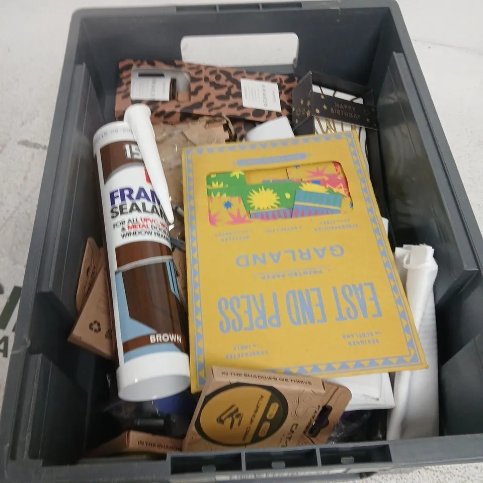 BOX OF APPROXIMATELY 20 MIXED ITEMS INCLUDING REED DIFFUSER, FRAME SEALANT ETC.