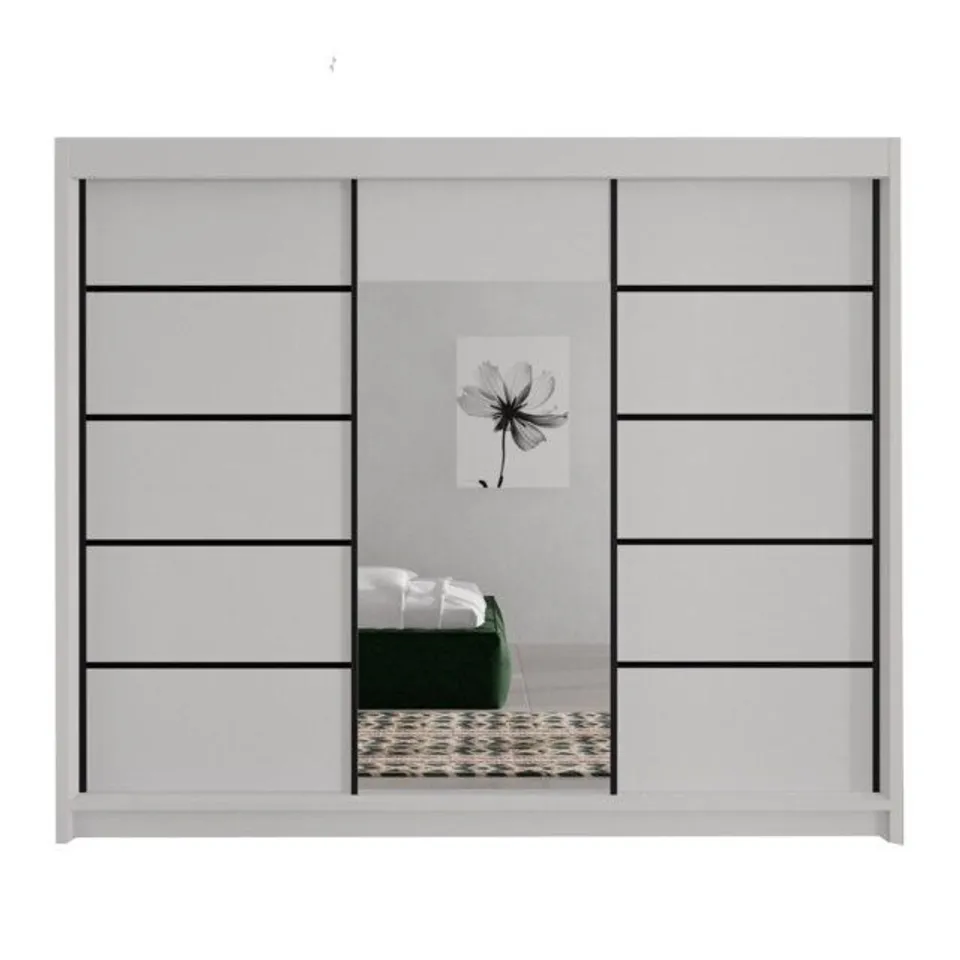 BOXED DALYLA 3 DOOR SLIDING WARDROBE (4 BOXES)