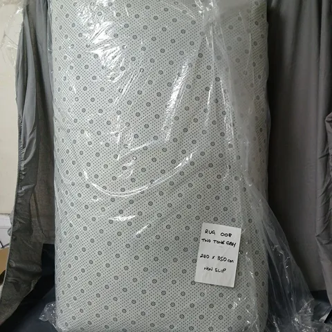 TWO-TONE GREY RUG, SHAGGY PILE, 240 X 350 CM, NON-SLIP BACKING