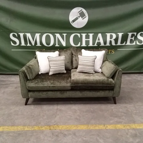 SANREMO FABRIC 2 SEATER SOFA - OLIVE GREEN