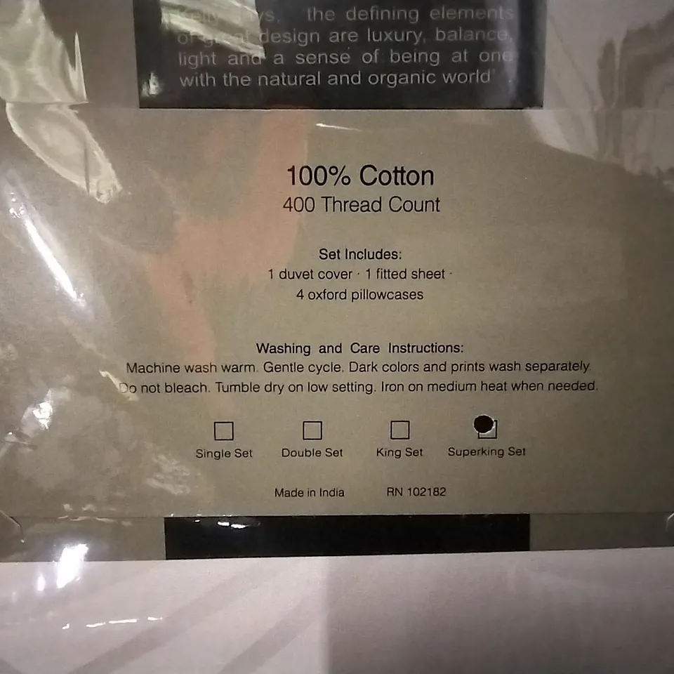 BRAND NEW KELLY HOPPEN DUVET SET , CREAM , SUPERKING 