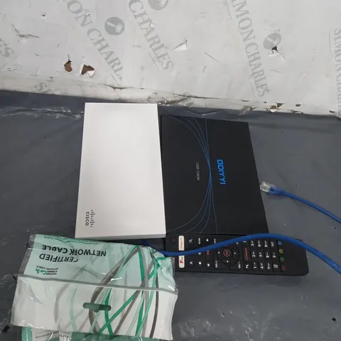 APPROXIMATELY 15 ASSORTED ELECTRICAL PRODUCTS TO INCLUDE TV REMOTES , POWER CABLES , ETC