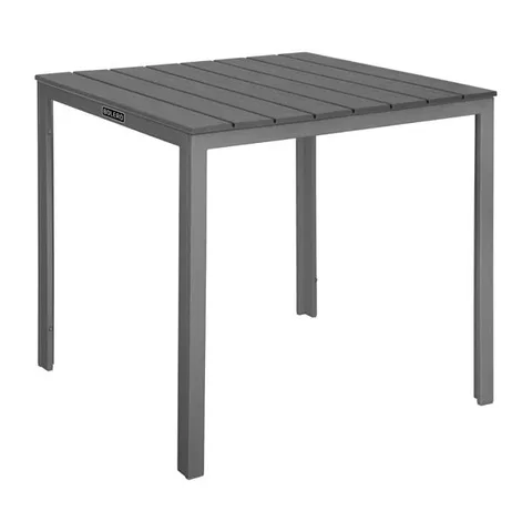 BOXED BOLERO VALLETTA SLATTED OUTDOOR TABLE GREY 780X780MM