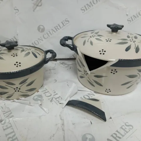 TEMP-TATIONS CERAMIC ROUND CASSEROLE BAKER SET
