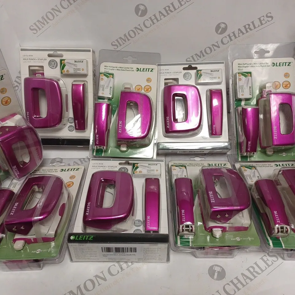 9 X SEALED LEITZ MINI STAPLER & HOLE PUNCH SETS 