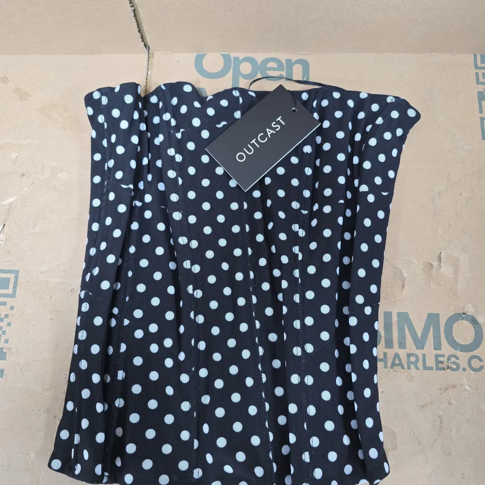 OUTCAST SOLA MESH CORSET TOP – POLKA DOT - L
