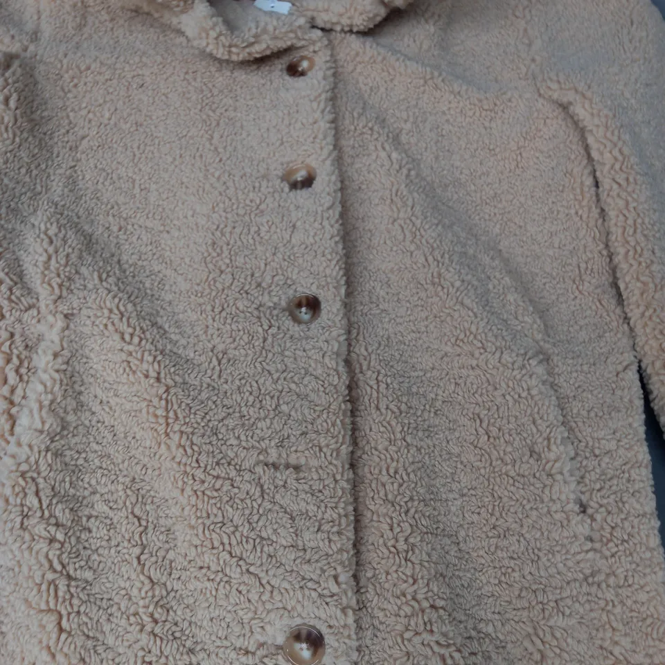 DANNII MINOGUE BORG COAT IN CAMEL SIZE 10