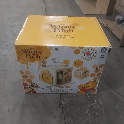 BOXED DISNEY WINNIE THE POOH WOODEN ACTIVITY CUBE