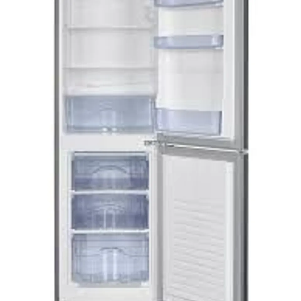 BOXED SWAN SR15690S 48CM WIDE, 50/50 SPLIT FRIDGE FREEZER - SILVER