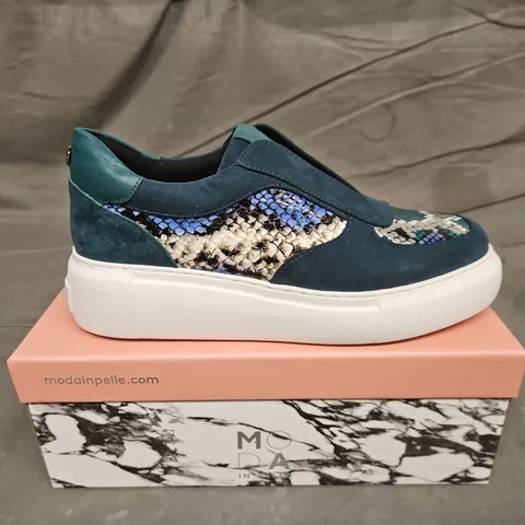 MODA IN PELLE ALTHEA SLIP ON TRAINER TEAL SIZE 40