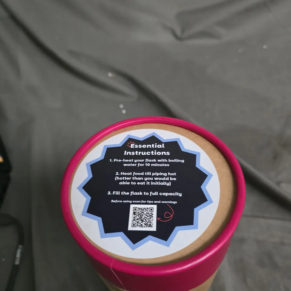 SHO FOOD FLASK 600ML – VERY BERRY (PINK LID)