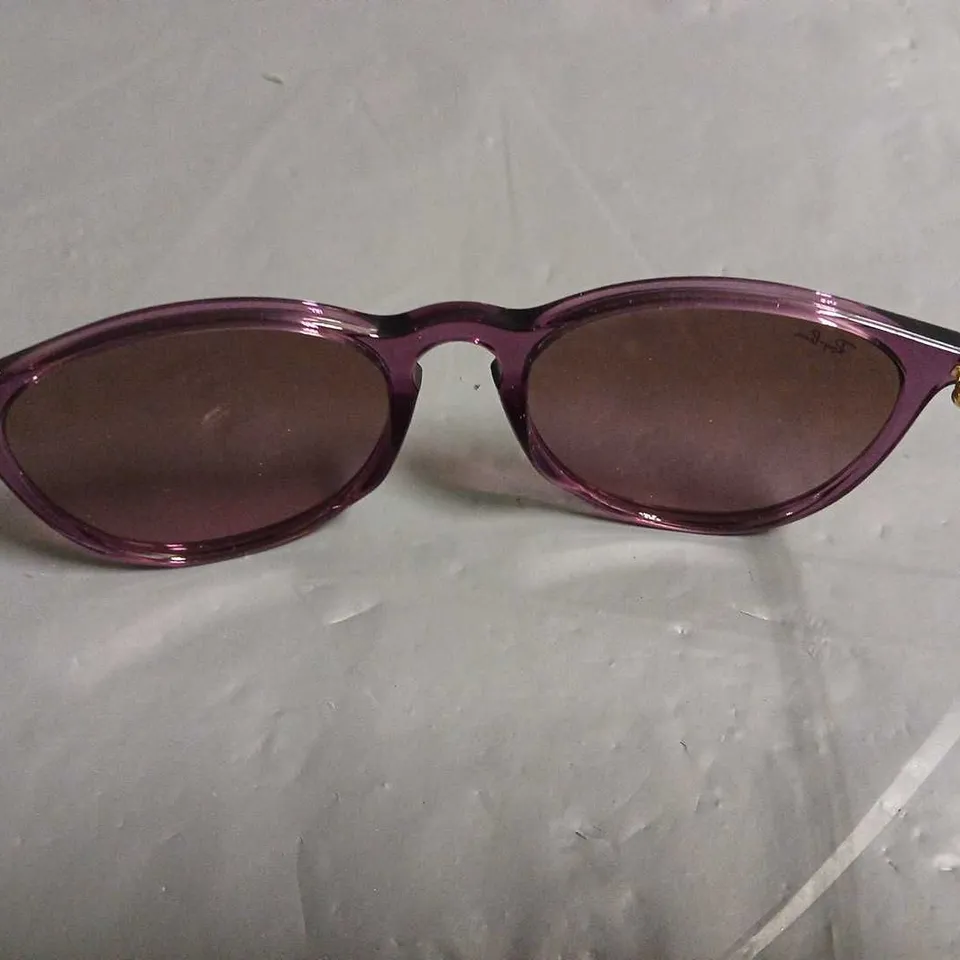 PAIR OF RAY BAN PURPLE FRAMED GLASSES IN CASE